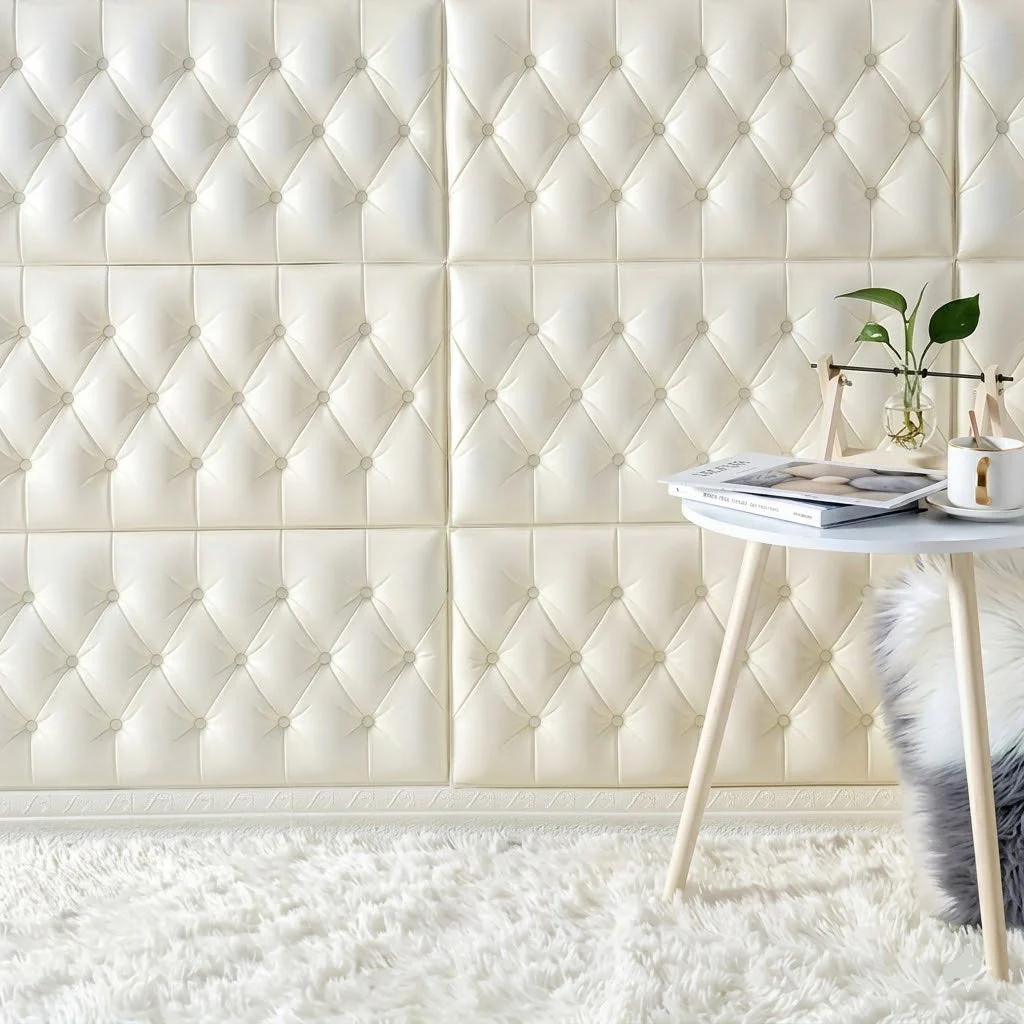 Self Adhesive 3D Fomic Wall Sticker - Off-White (28 x 14 Inch) - Image 4
