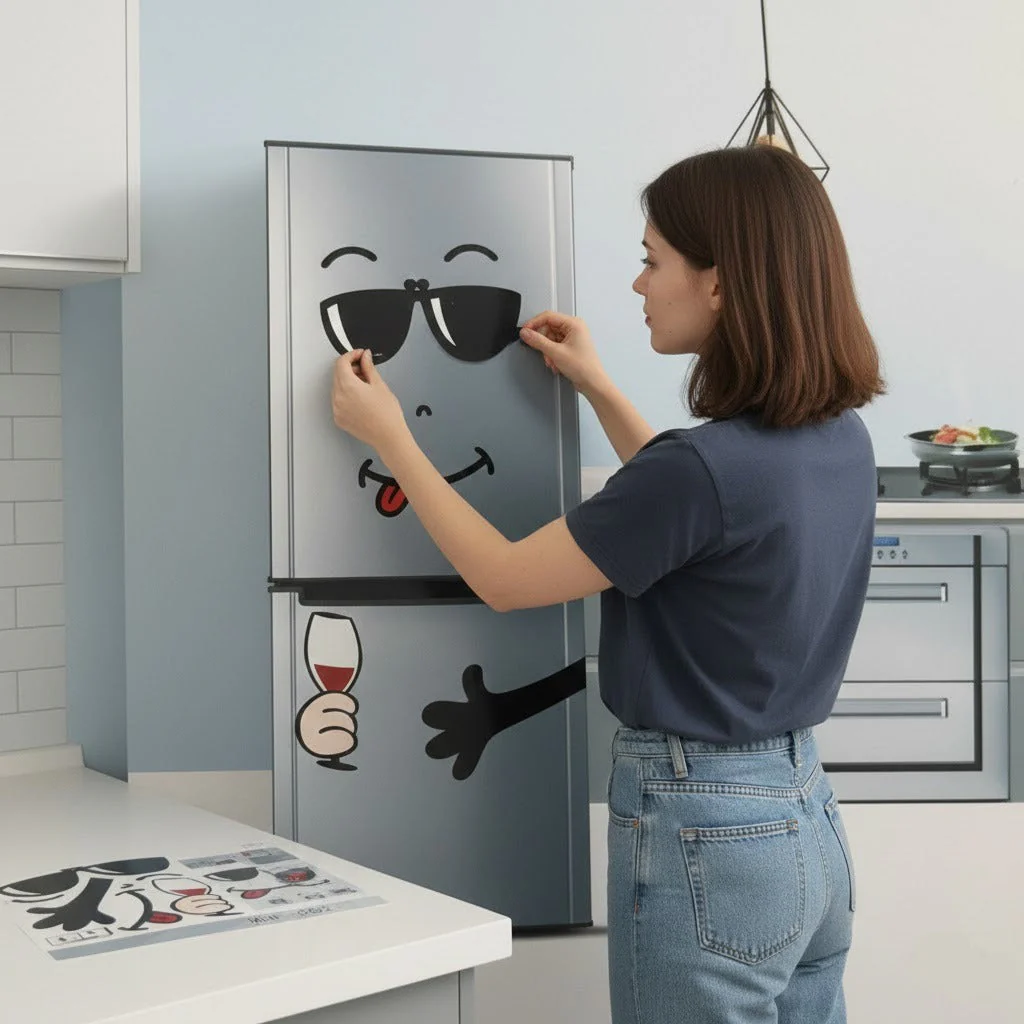 Self Adhesive Smiley Fridge Sticker (Random Sticker) - Image 3