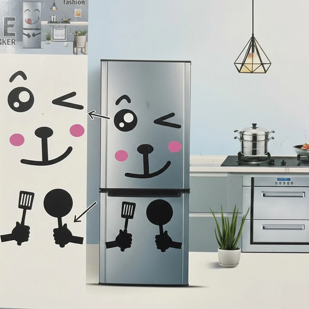 Self Adhesive Smiley Fridge Sticker (Random Sticker) - Image 5