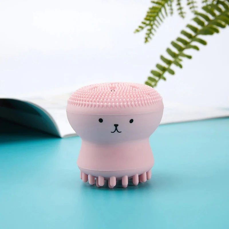 Silicone Design Octopus Shape Facial Sponge Cleansing Brush, Face Pore Cleaner, Acne & Oil Removal - Image 2