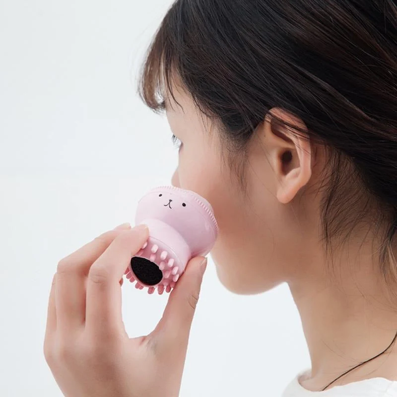 Silicone Design Octopus Shape Facial Sponge Cleansing Brush, Face Pore Cleaner, Acne & Oil Removal - Image 5