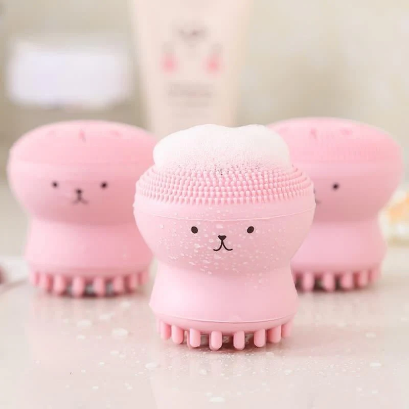 Silicone Design Octopus Shape Facial Sponge Cleansing Brush, Face Pore Cleaner, Acne & Oil Removal - Image 6