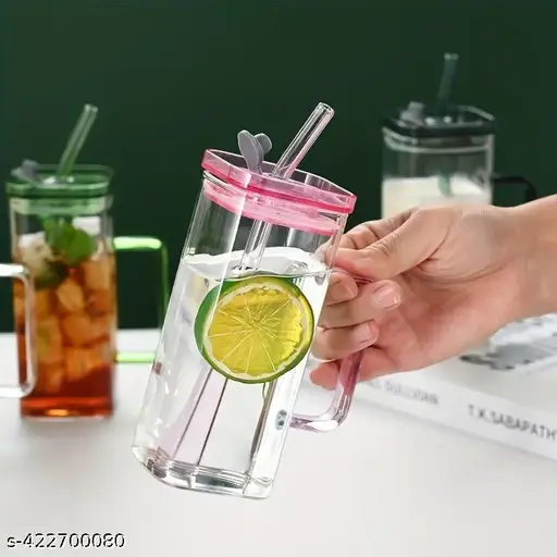 Sipper Glass with Colorful Lid