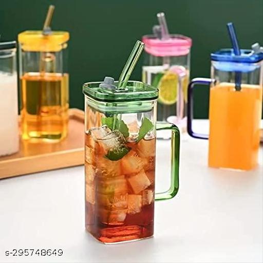 Sipper Glass with Colorful Lid - Image 2