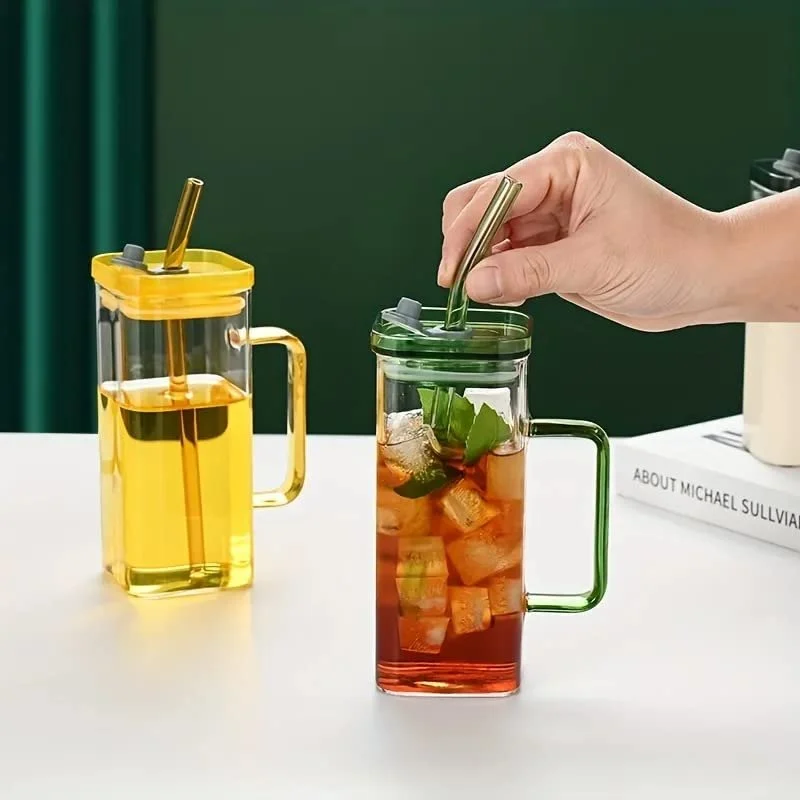 Sipper Glass with Colorful Lid - Image 3