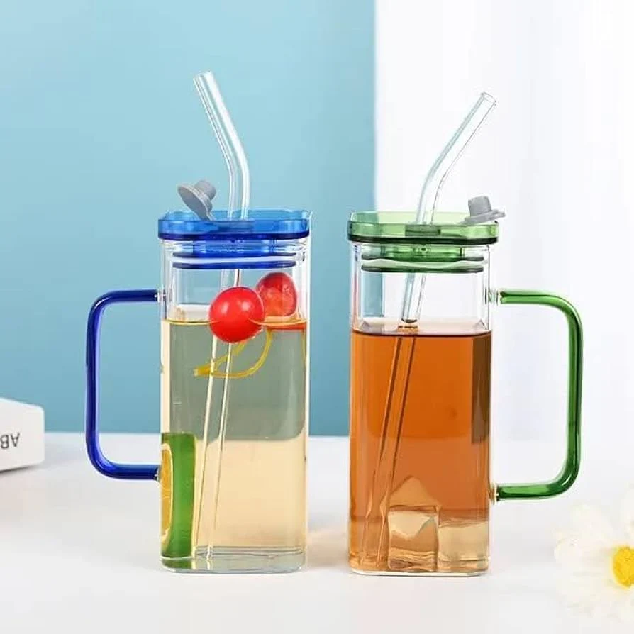 Sipper Glass with Colorful Lid - Image 5