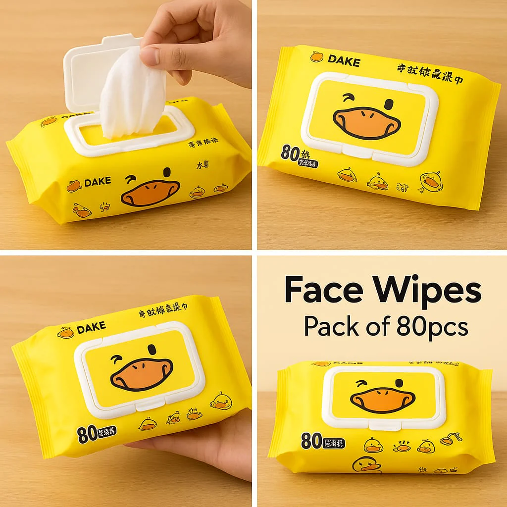 Soft Cotton Face Wet Wipes - 80pcs - Image 2