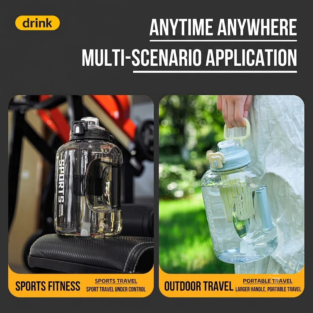 Jumbo Plastic Sports Water Bottle 2000ML - Image 3