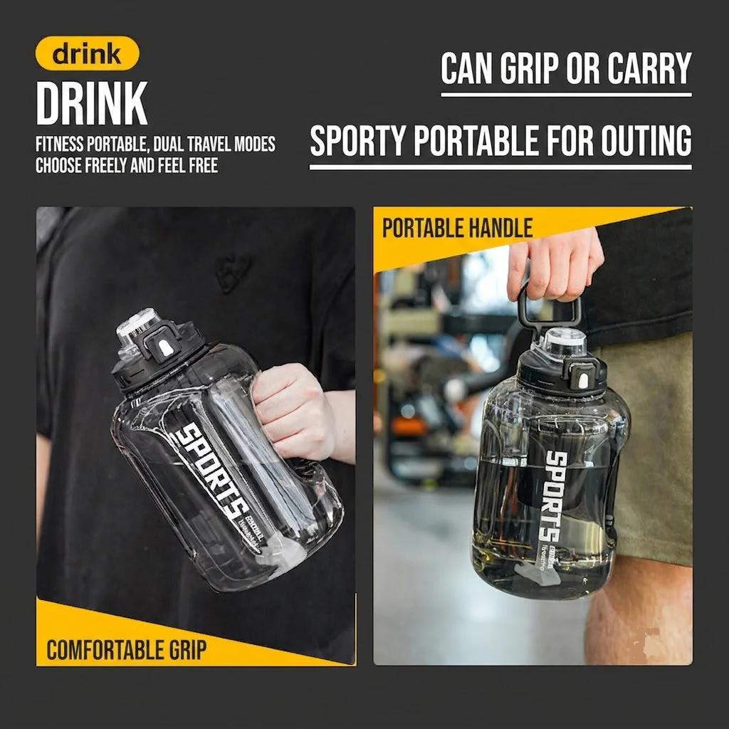 Jumbo Plastic Sports Water Bottle 2000ML - Image 4
