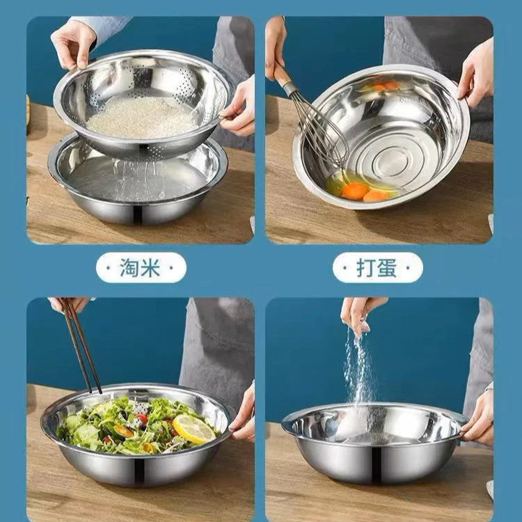 Stainless Steel 2PCs Grater & Strainer Bowl - Image 5