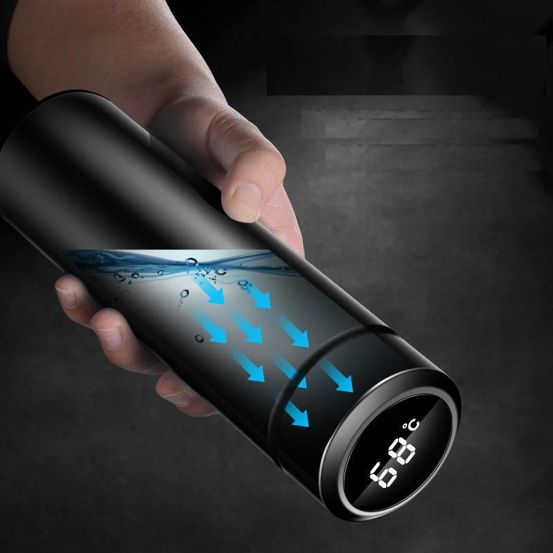 Stainless Steel 500ML Smart Thermos Water Bottle Led Digital Temperature Display. - Image 2