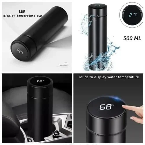 Stainless Steel 500ML Smart Thermos Water Bottle Led Digital Temperature Display. - Image 4