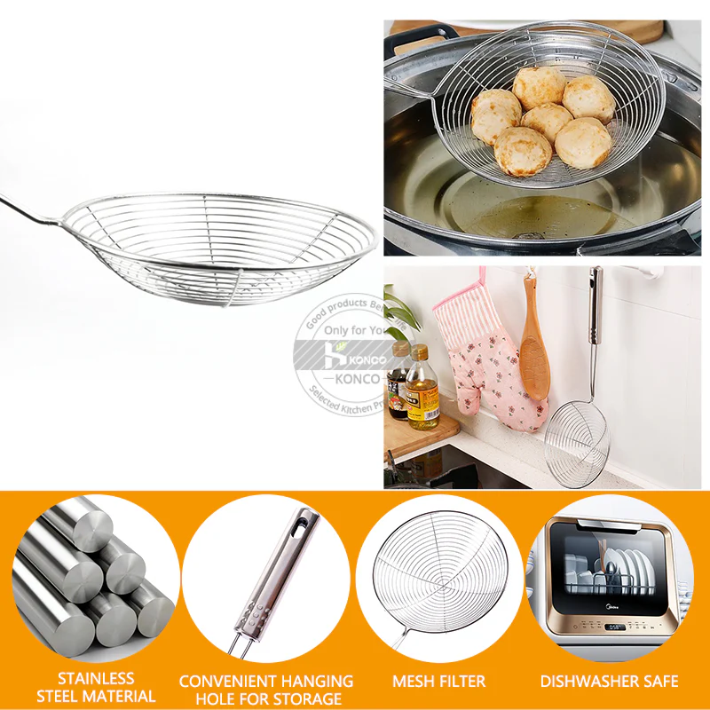 Stainless Steel Food Frying Strainer - Image 3