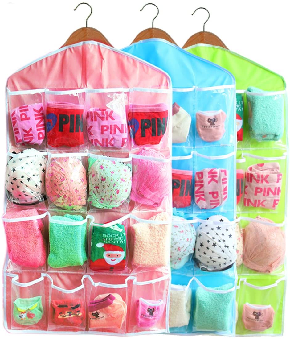 Sweet Candy Color Wardrobe Wall Mounted 16 Grid Storage Bag - Image 2
