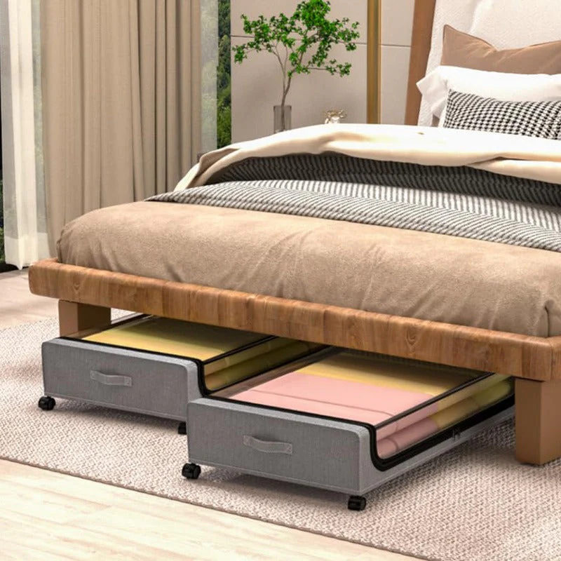 Under Bed Storage Organizer with Movable Wheels - Image 2