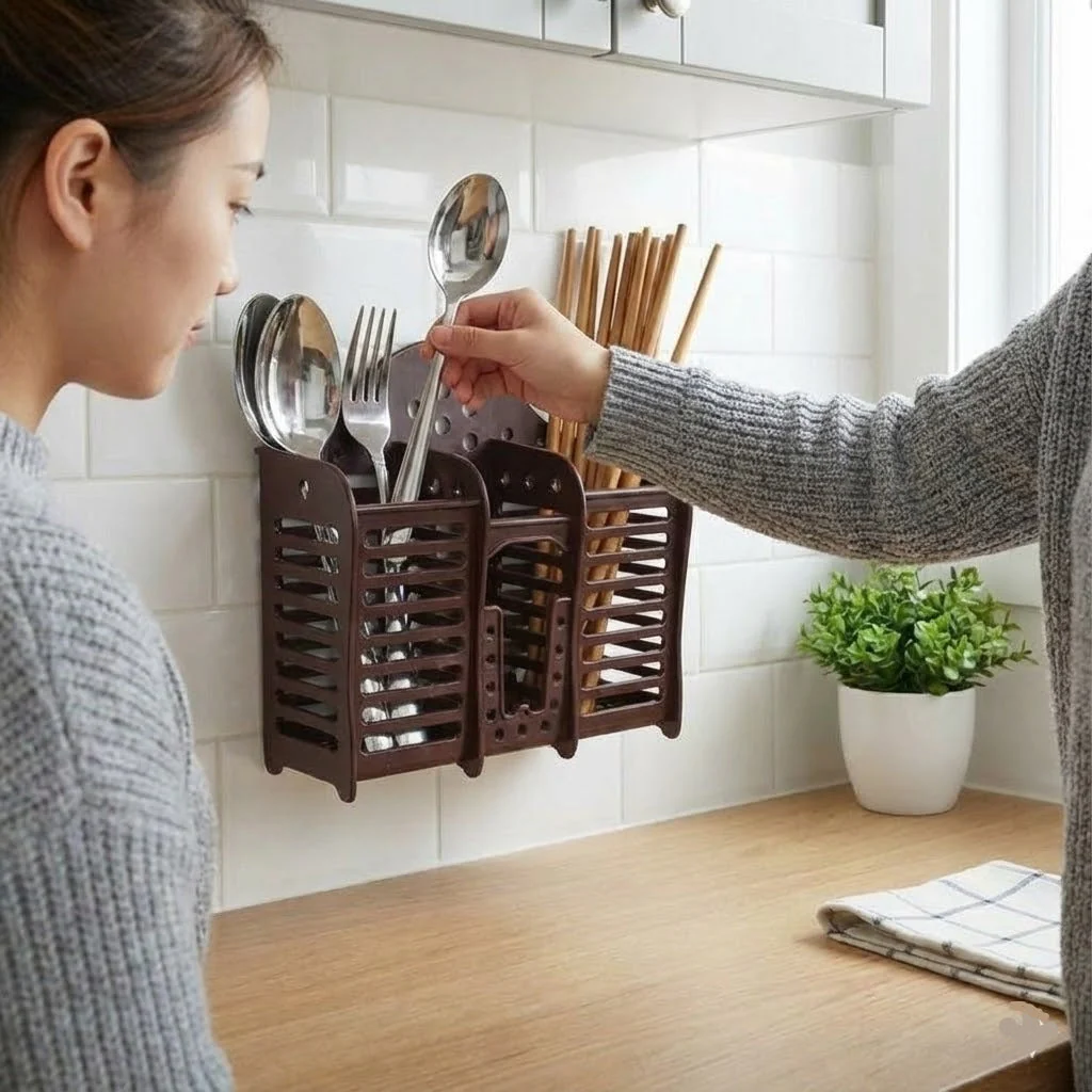Wall Mounted Plastic Kitchen Spoon Holder - Image 3