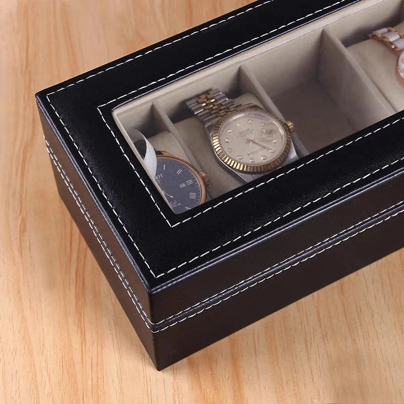 6 Slots Leather Printed Watch Organizer Box - Image 4