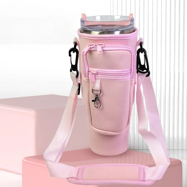 Water Bottle Carrier Bag with Zipper Pocket - Image 3