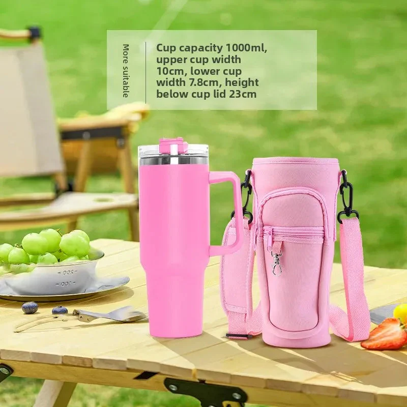 Water Bottle Carrier Bag with Zipper Pocket - Image 4