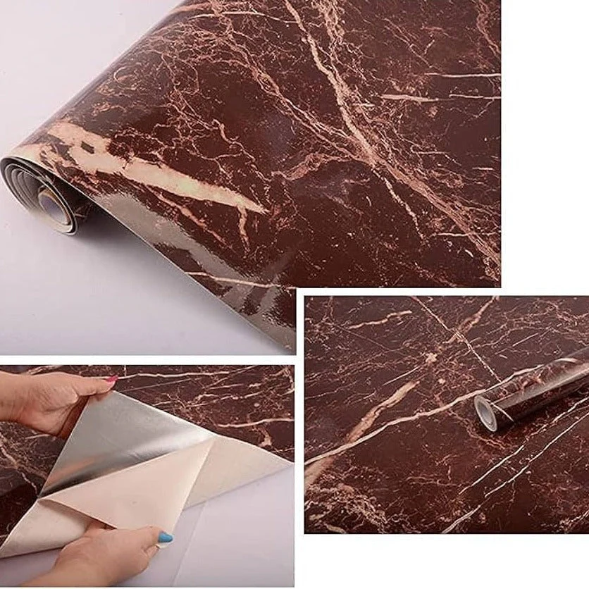 Waterproof Brown Marble Sheet 60cm x 2m - Image 4