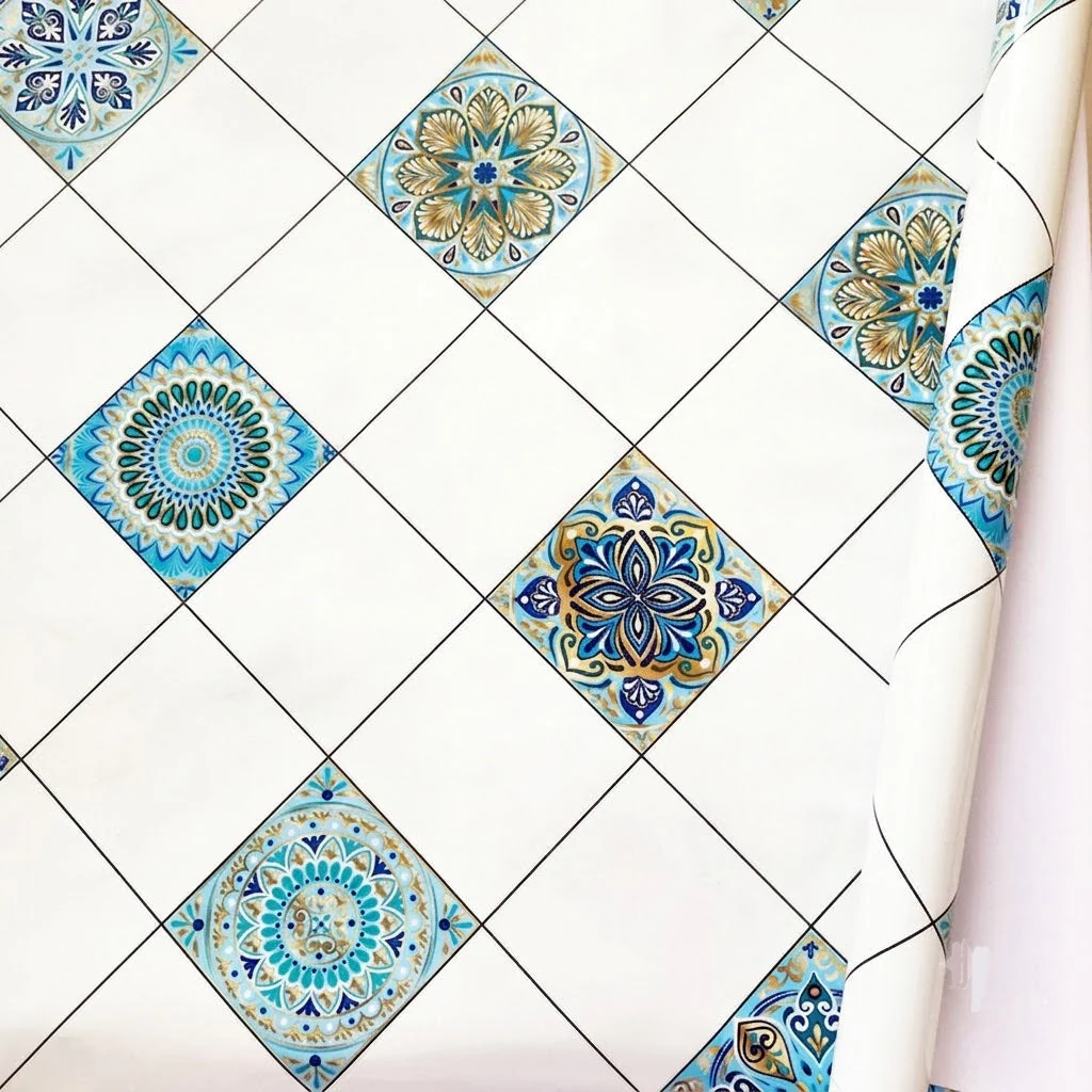 Waterproof Geometric Pattern Marble Sheet (60cm x 2m) - Image 2